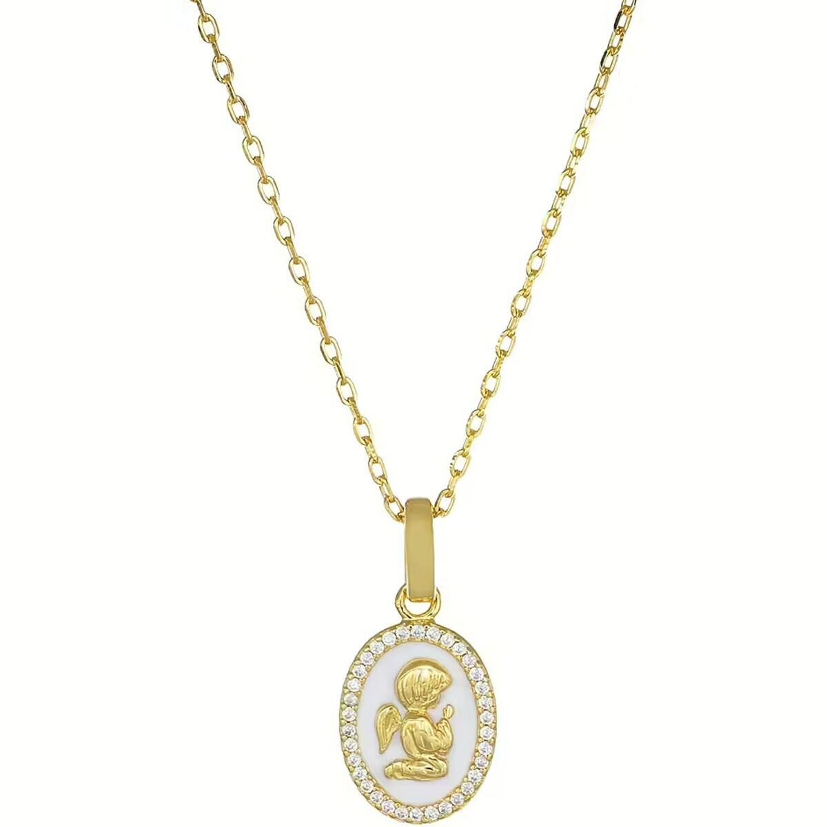 Amen Kette mit Anhänger Vergoldete Kinderkette Angel mit Zirkonen Angels CLANSMGB