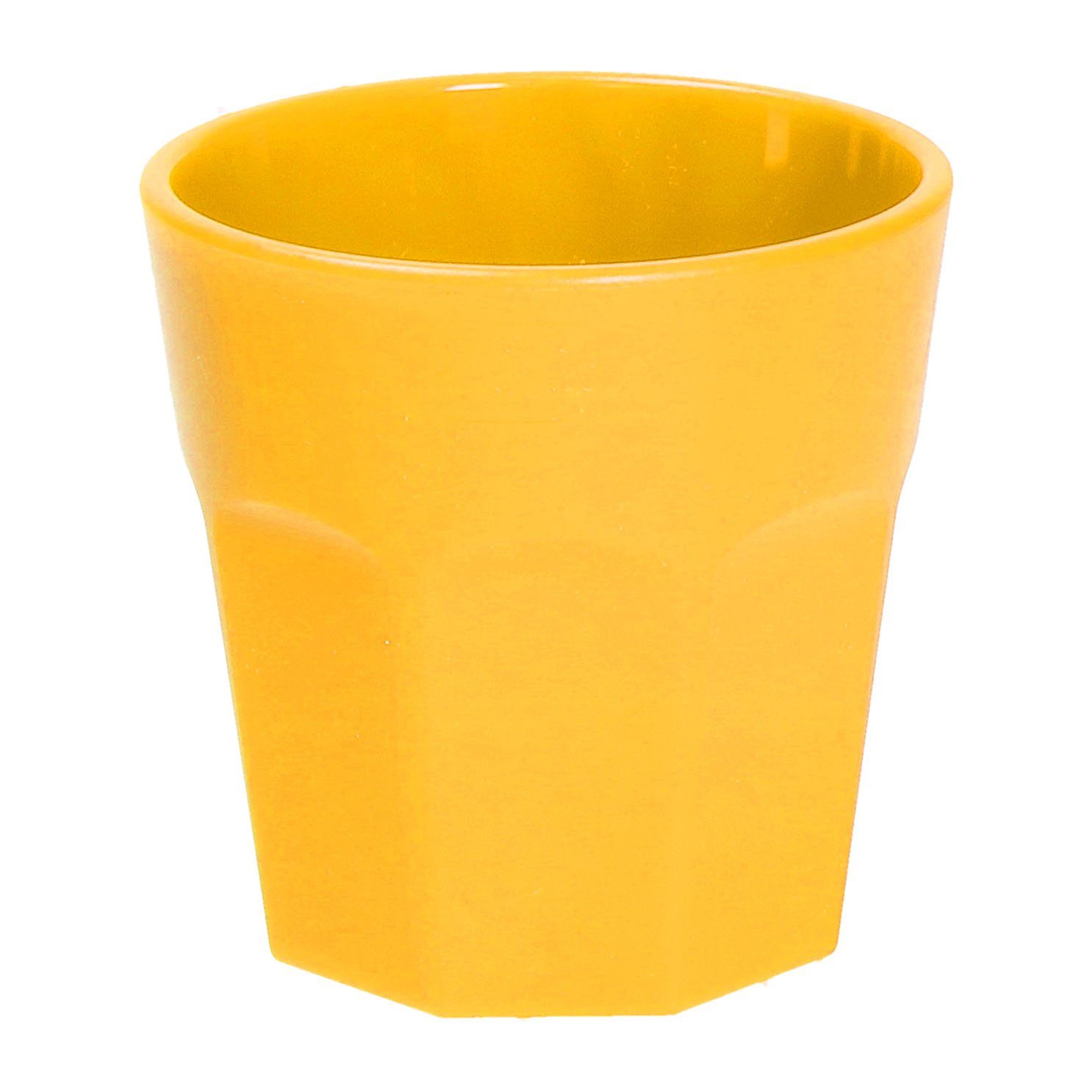 mehrweg.pro Mehrwegbecher Trinkbecher "Tumble", Kunststoff, (Sparset, 1-tlg., 1), Füllstrich standard-gelb