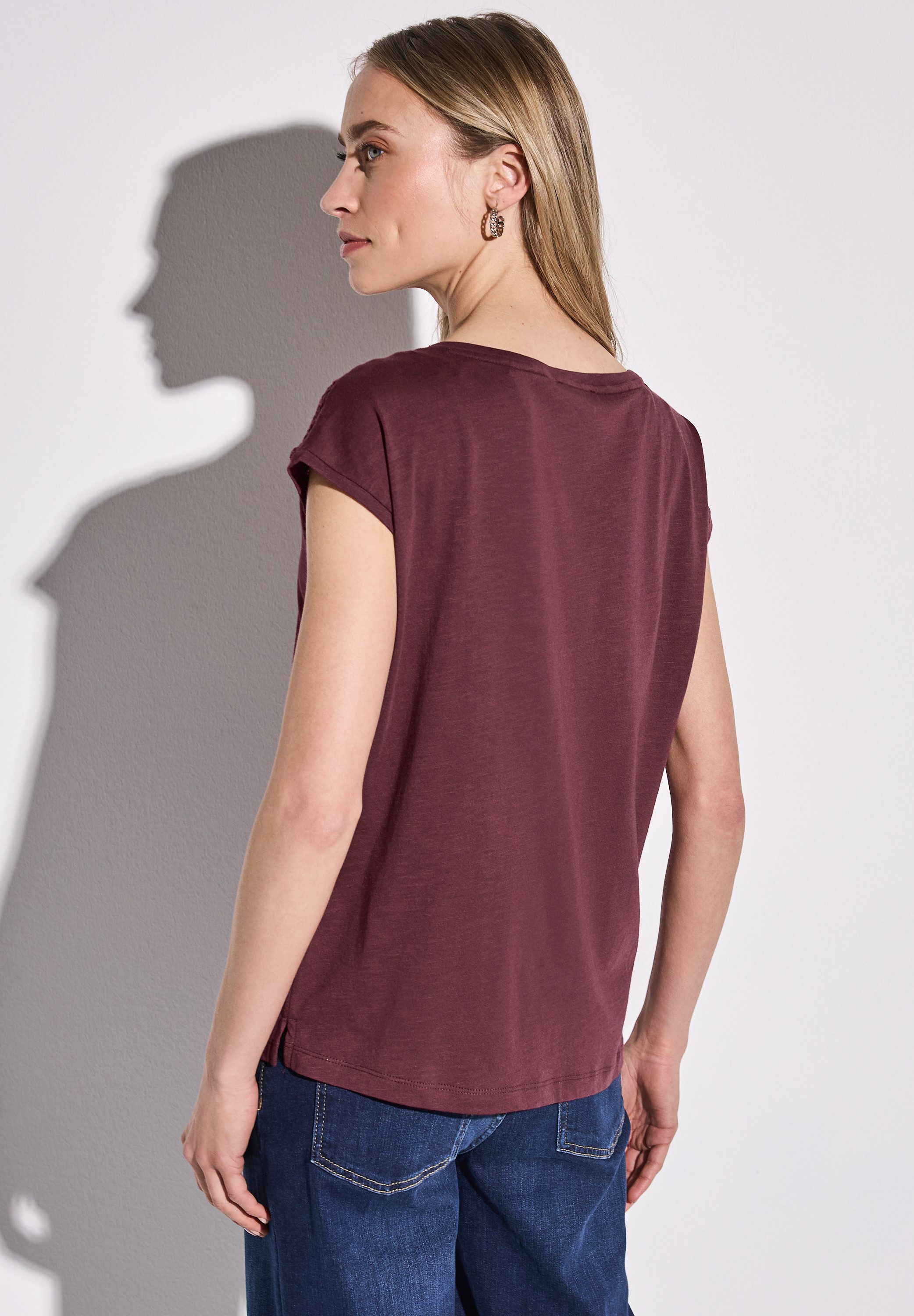 STREET ONE Spitzenshirt, im soften Baumwoll-Mix günstig online kaufen