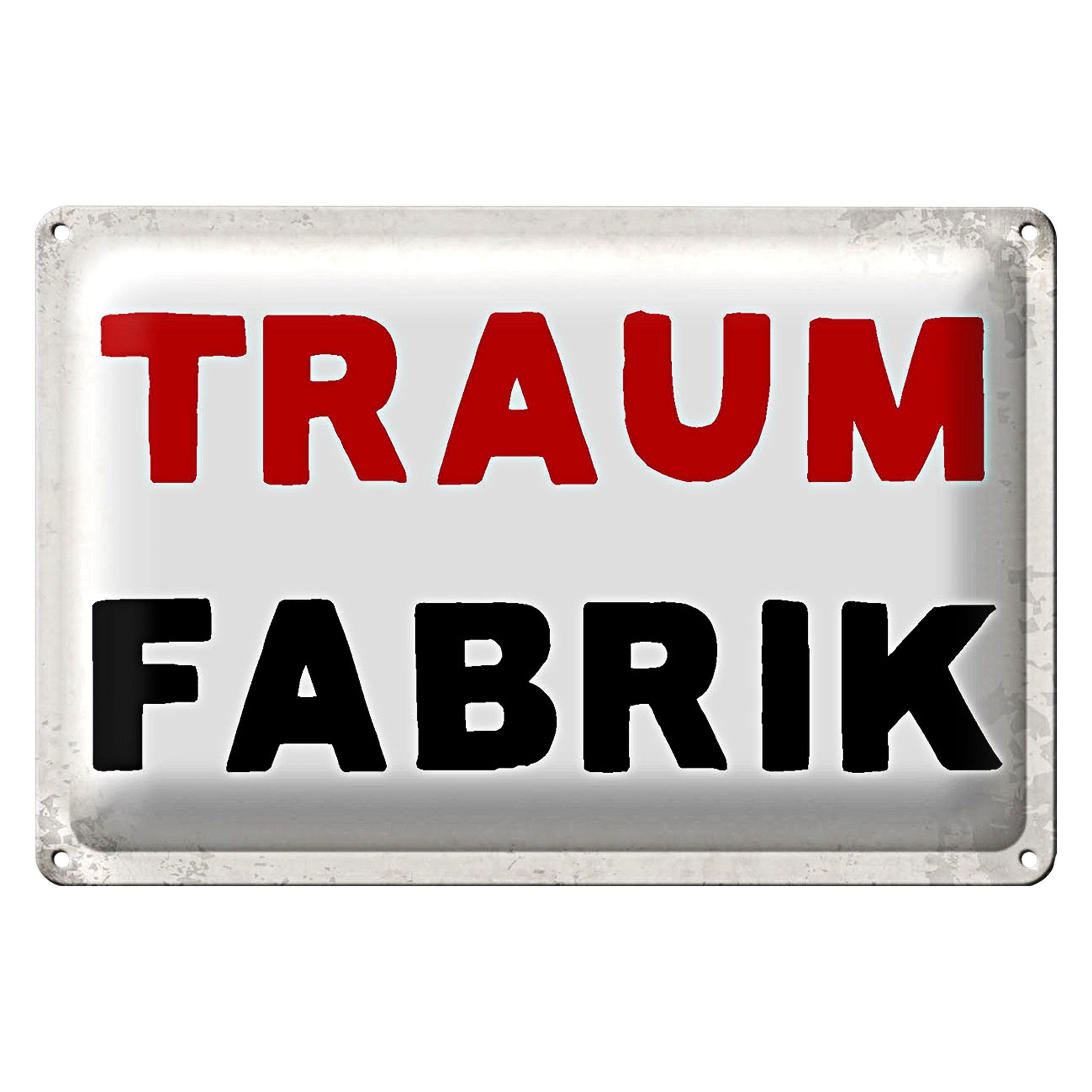 Roomando Metallschild Spruch 40x30cm Traum Fabrik Retro