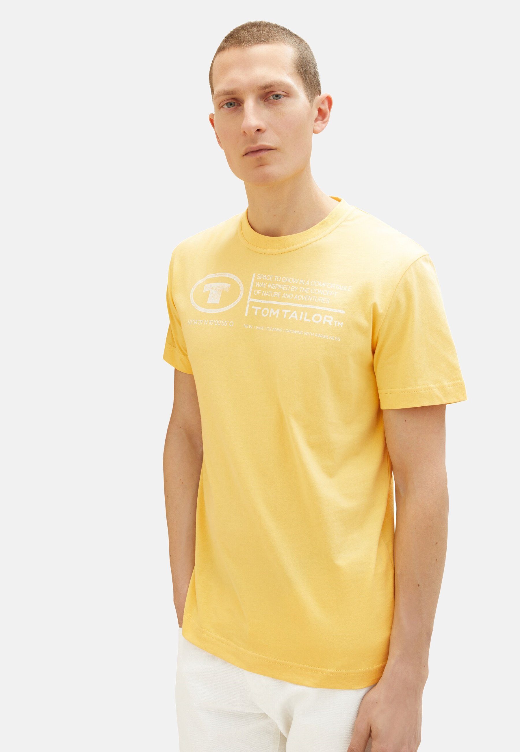 gelb TAILOR (1-tlg) T-Shirt TOM Kurzarmshirt T-Shirt