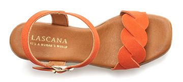 LASCANA Riemchensandalette Sandale aus weichem Leder mit Blockabsatz