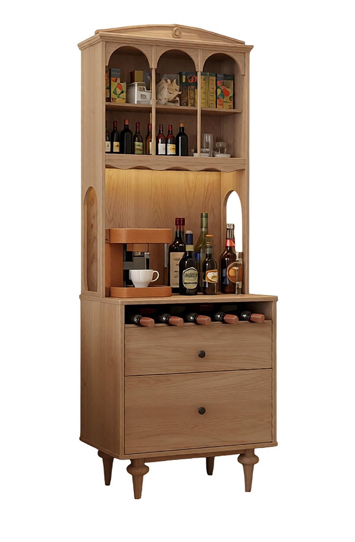 Xlmoebel Anrichte Eleganter Holz-Buffetschrank in Braun für Küche und Esszimmer, Made in Europa