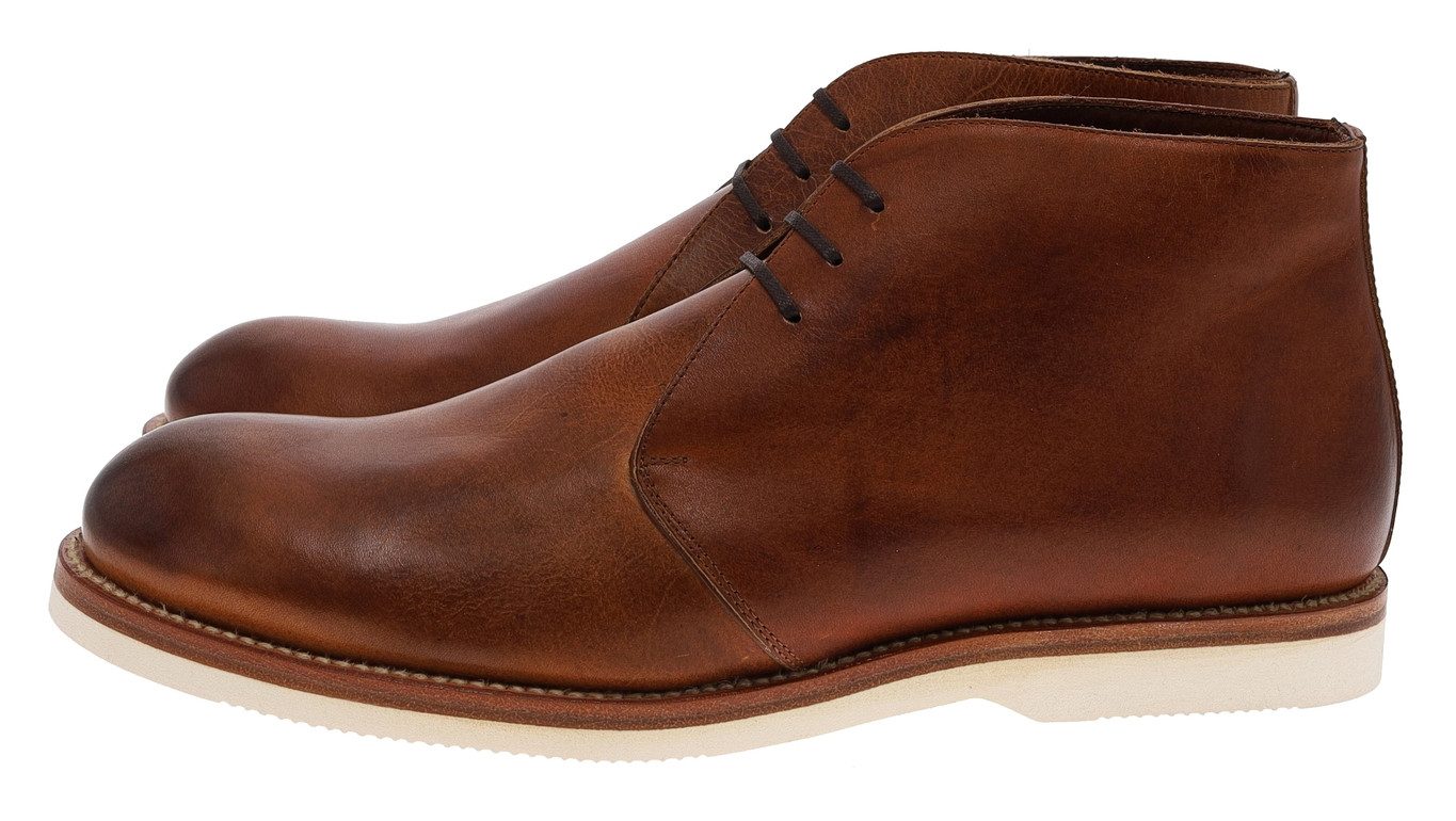 Sendra Boots 8205 Braun Stiefelette Rahmengenäht Herren Chukka Schnürschuhe