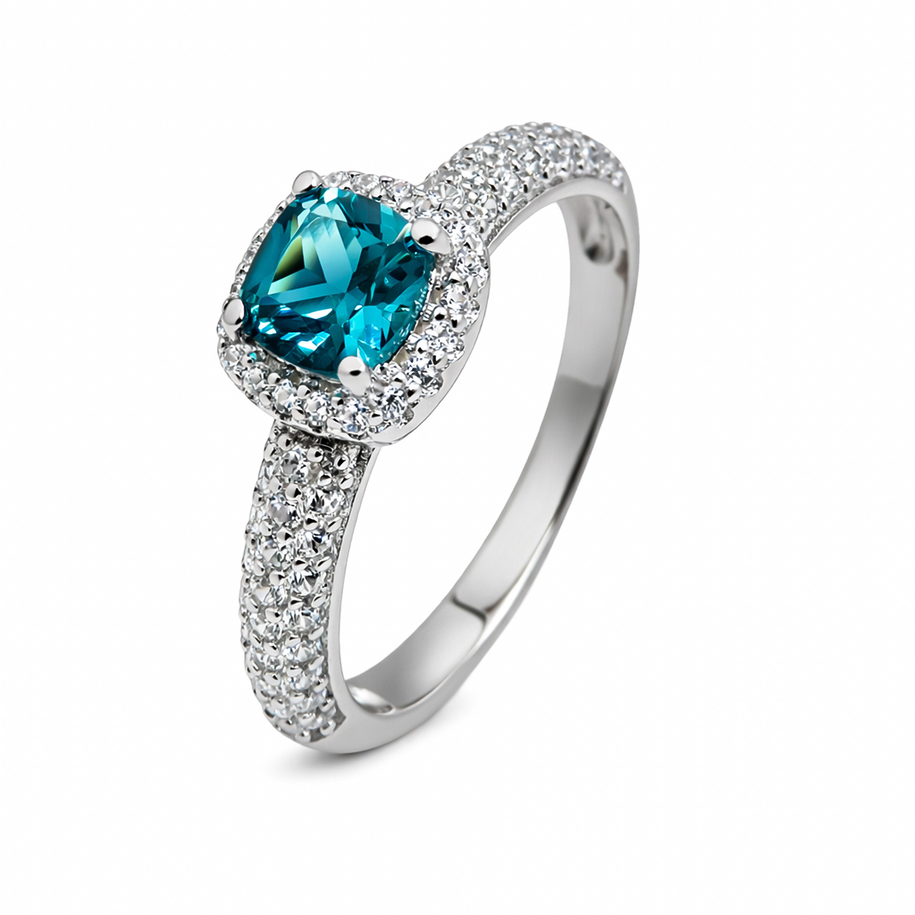 Firetti Fingerring Schmuck Geschenk Silber 925 Damenring Ring Rechteck Kissenform, mit Zirkonia (synth)
