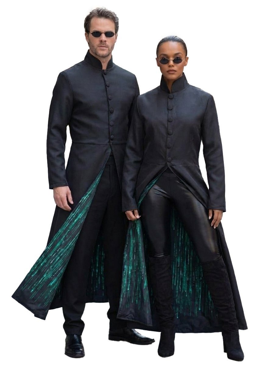 Smiffys Kostüm Matrix – Neo Mantel, Der ikonische, schwarze Matrix Mantel für Männer und Frauen