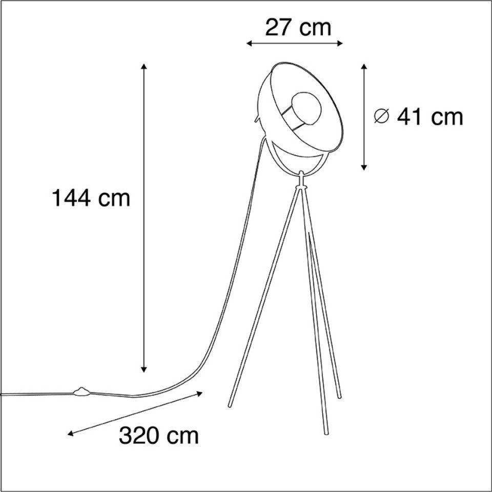 Qazqa Stehlampe Magna licht88, Smarte Leuchte, LED wechselbar, Extra-Warmweiß, QAZQA Stehlampe, e27, Schwarz, Stahl, Design