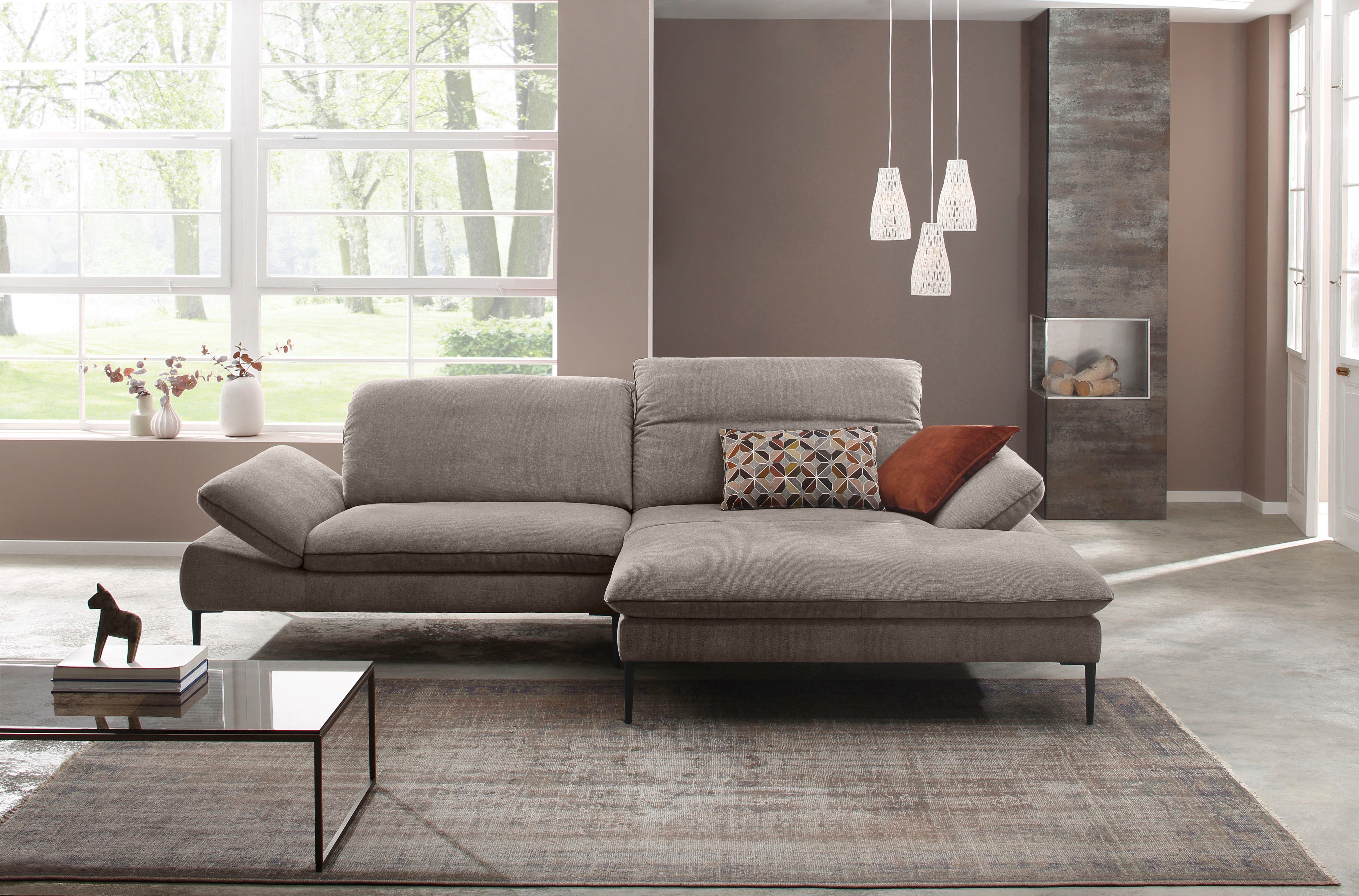 W.SCHILLIG Ecksofa enjoy&MORE, Designsofa, elegant und bequem, L-Form, Sitztiefenverstellung, Füße schwarz pulverbeschichtet, Breite 294 cm