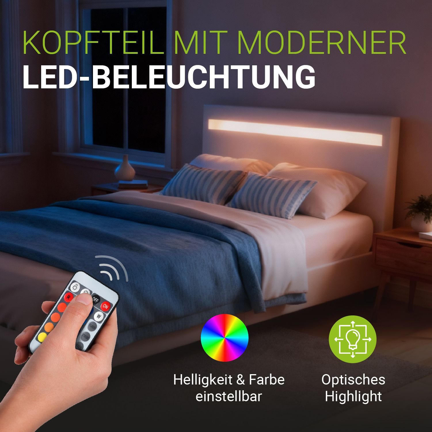 Juskys Polsterbett Paris, 120x200 cm, Kunstleder, hohes Kopfteil, robustes günstig online kaufen