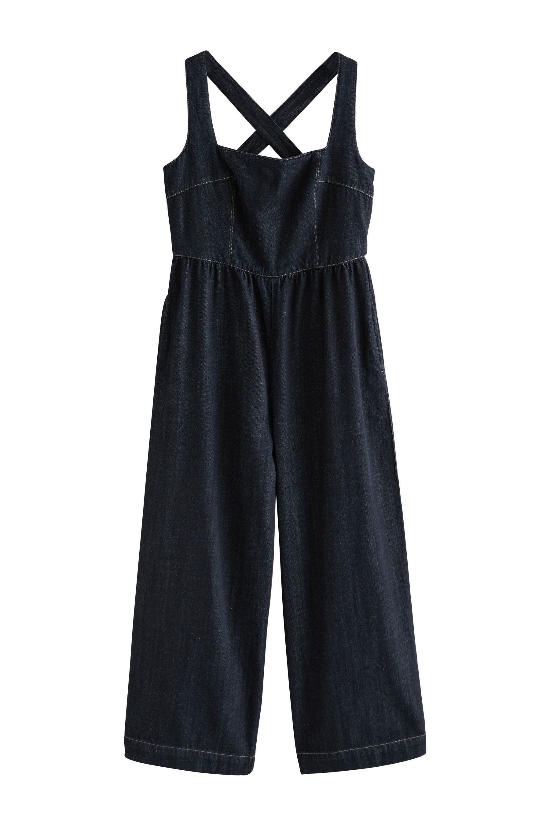 Next Jumpsuit Hosenrock-Overall aus Denim mit Corsage (1-tlg)