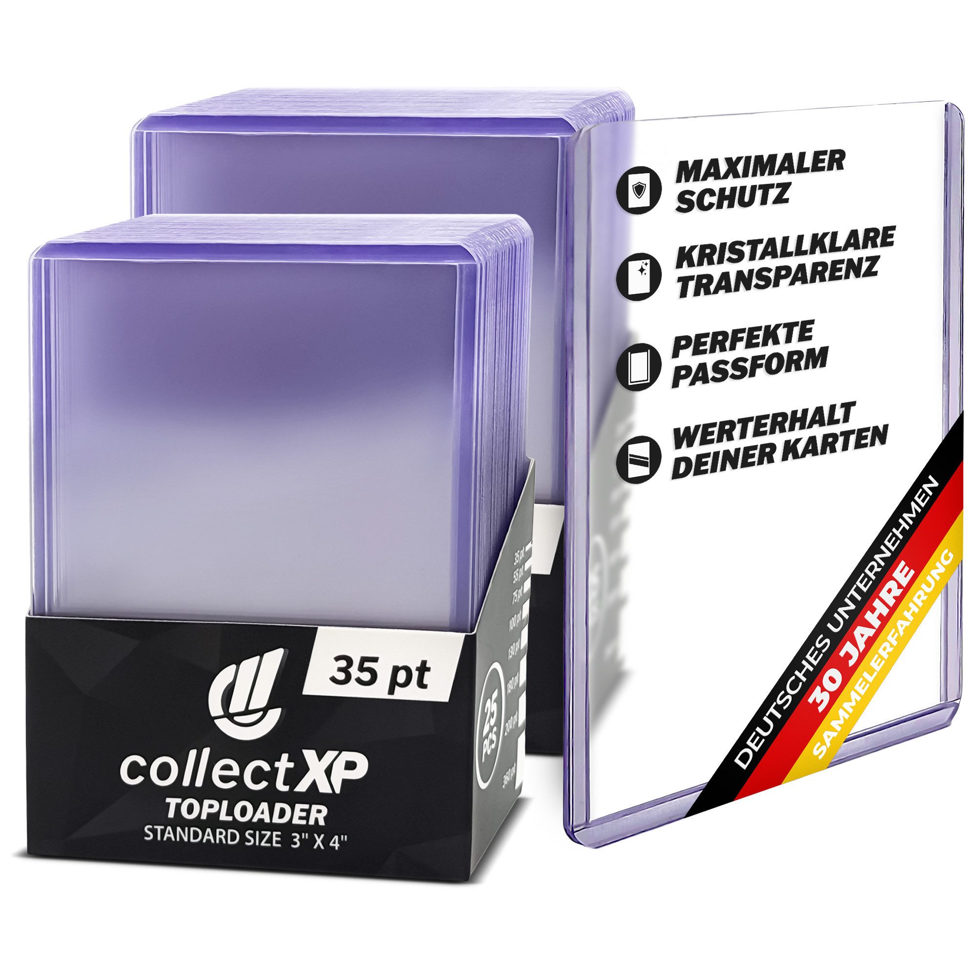 collect-it.de MY HOME OF CARDS + TOYS Sammelkarte collectXP 2x Toploader 3" x 4" – Premium Schutzhüllen für Sammelkarten von collect-it.de MY HOME OF CARDS + TOYS