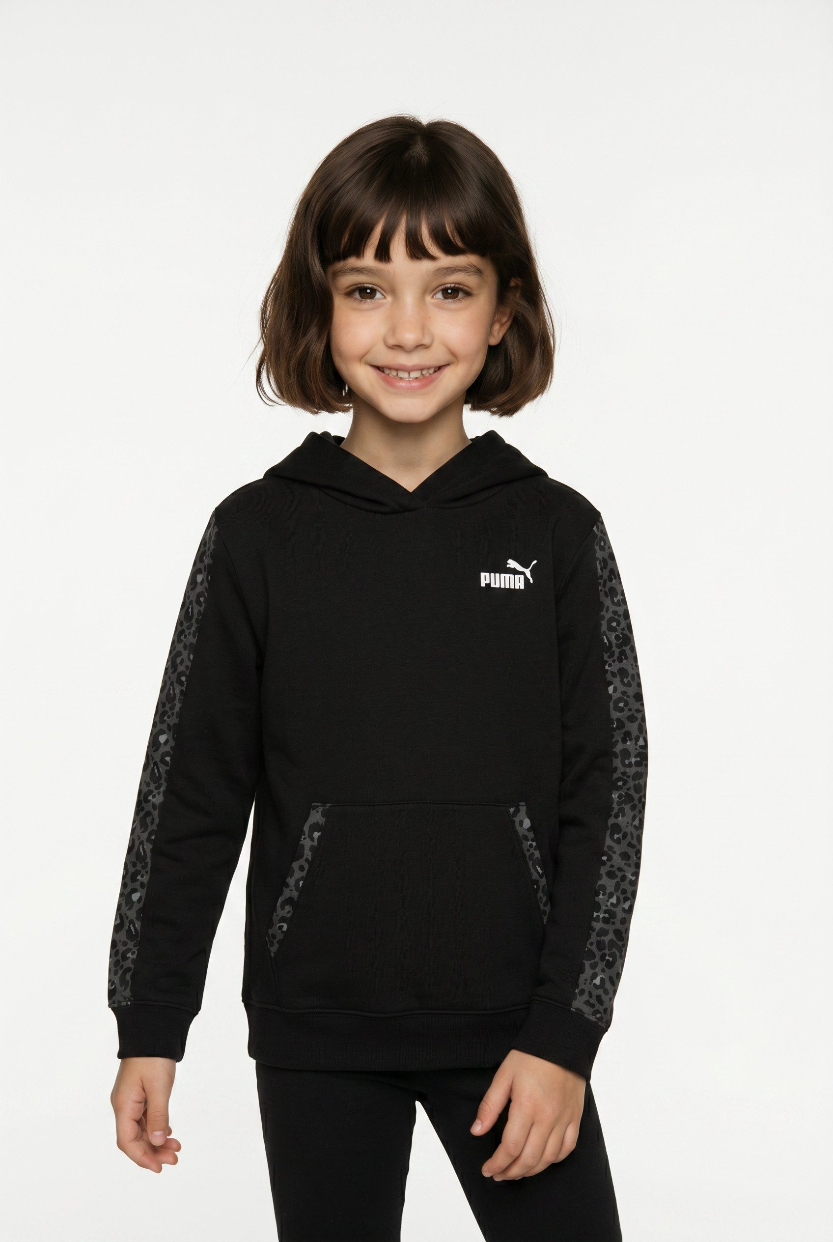 PUMA Kapuzensweatshirt ESS GRAPHIC ANIMAL HOODIE FL G mit Kängurutasche, mit Kapuze, Regular Fit, pflegeleicht