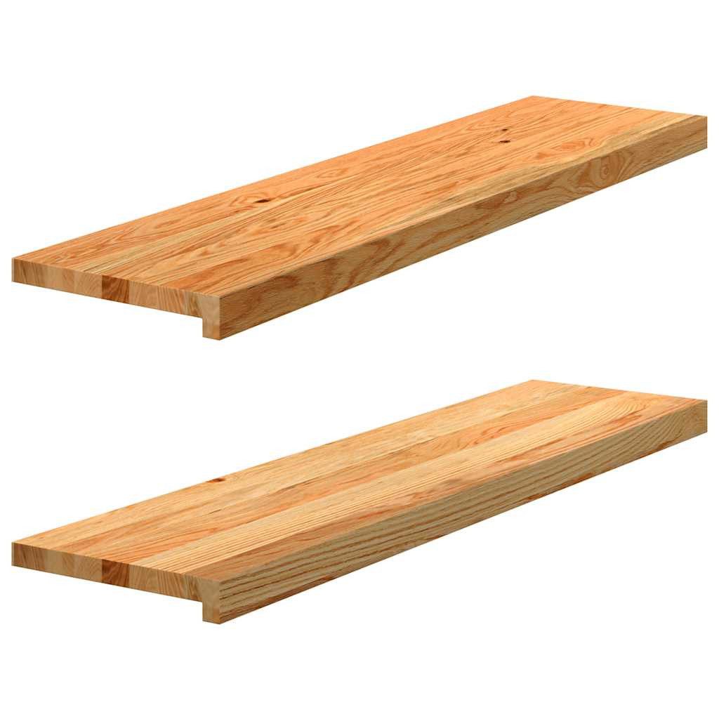 vidaXL Fensterbank Fensterbänke 2 Stk. Hellbraun 100x25x2 cm Massivholz Eiche