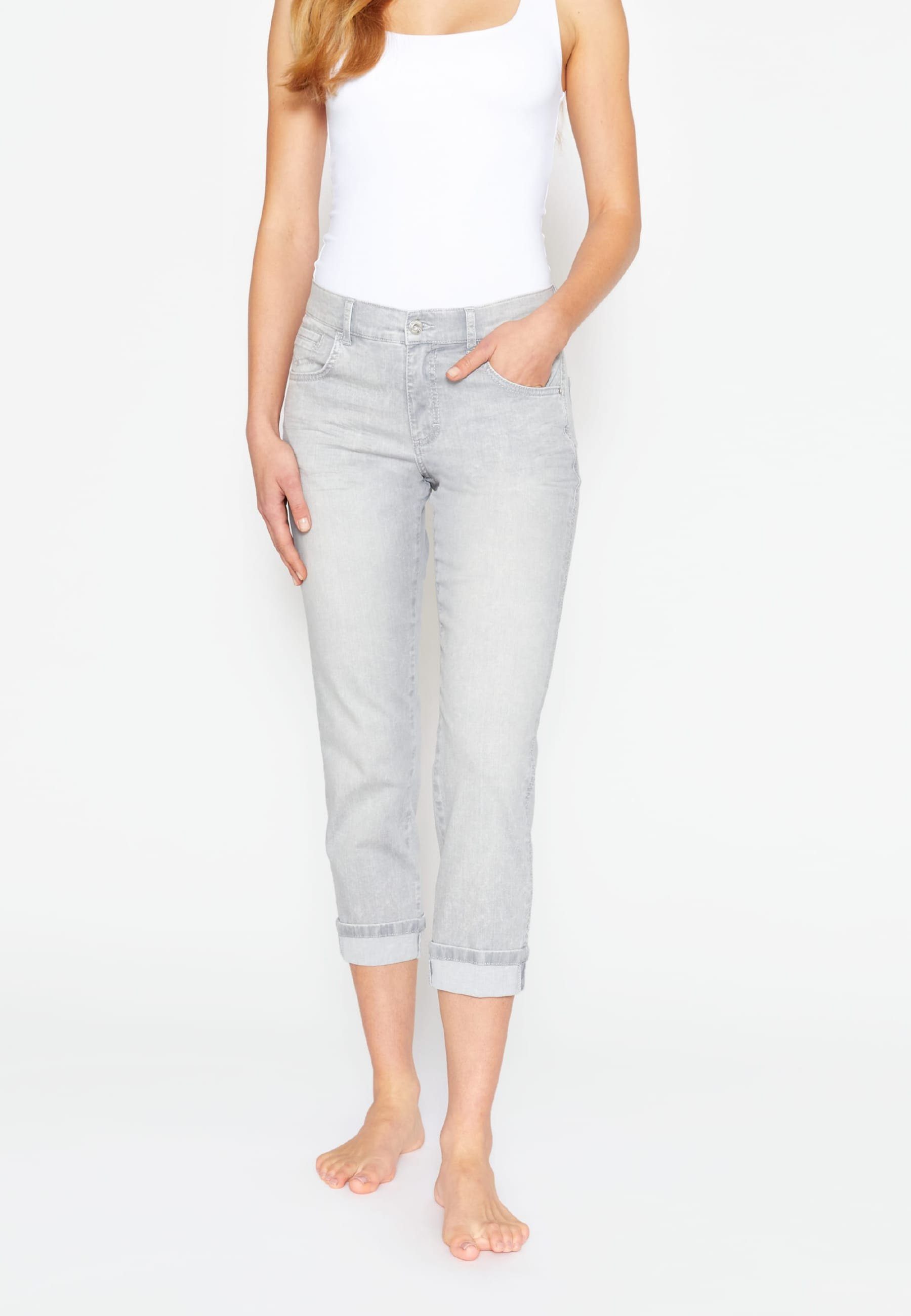 Darleen Galon hellgrau mit Jeans ANGELS Ribbon TU Crop 7/8-Jeans