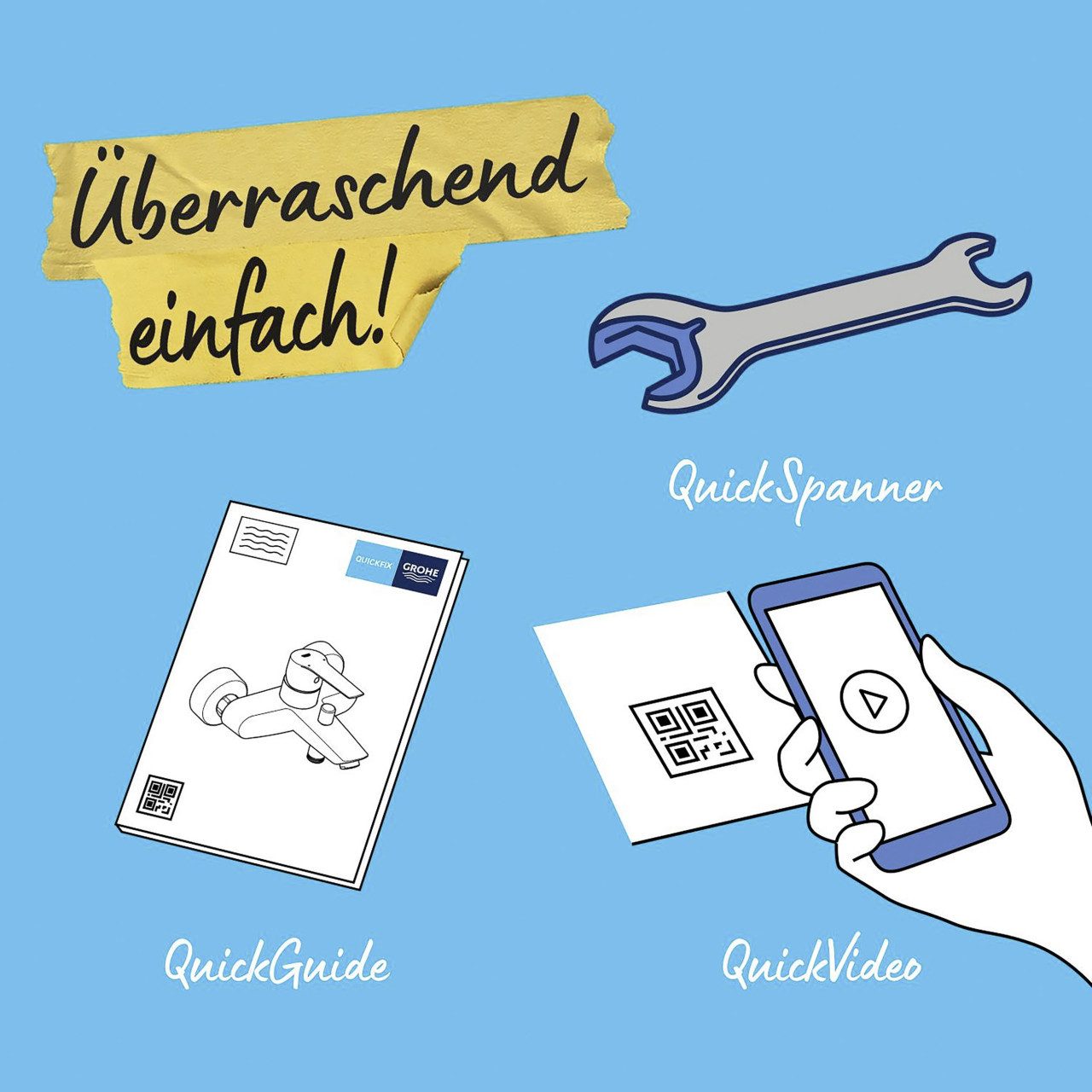 Grohe Duscharmatur Grohe Quickfix Start Brausearmatur verchromt – Bild 5 von 5
