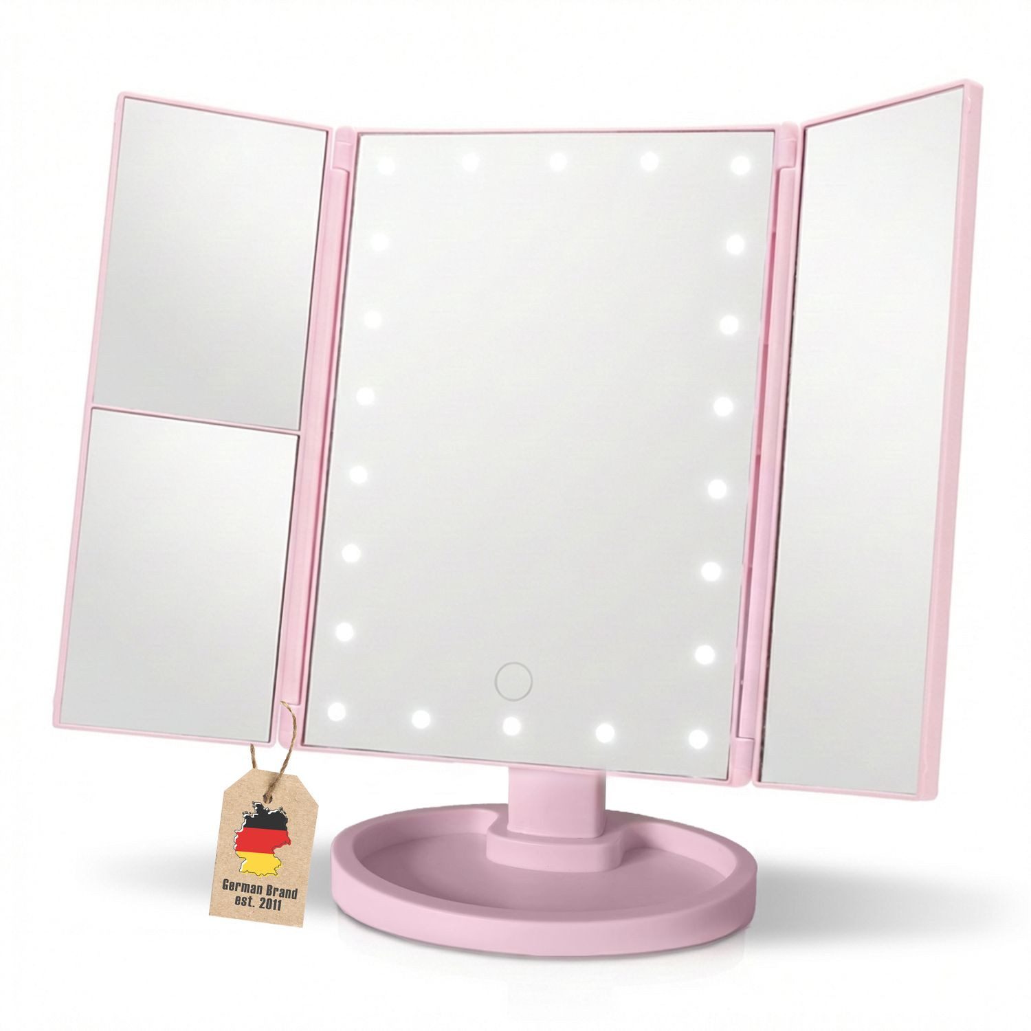Intirilife LED-Lichtspiegel (1-St), Schminkspiegel mit LED Beleuchtung Kosmetikspiegel Makeup Spiegel