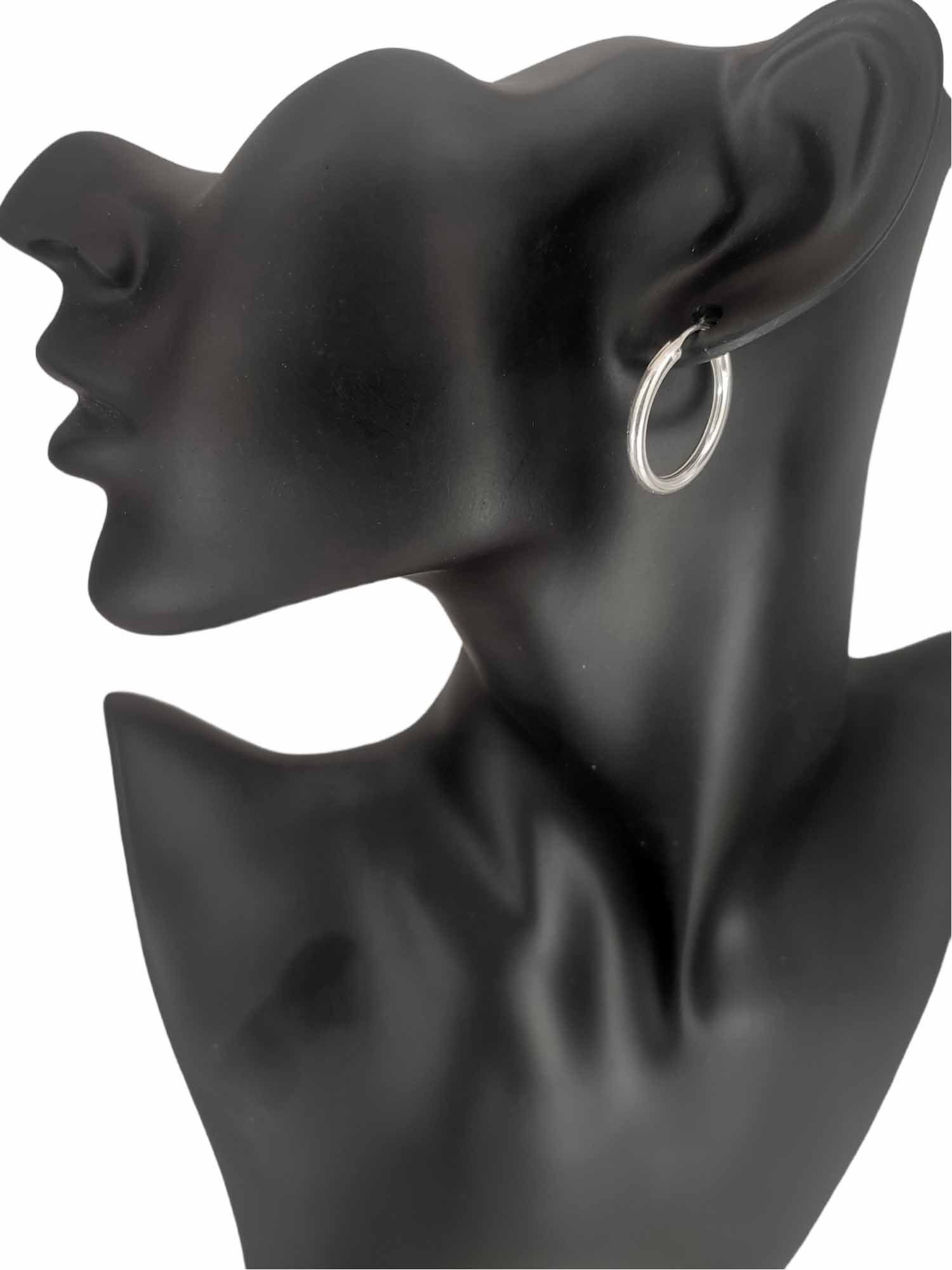 Kiss of Ohrringe Sterling Paarpreis Ohrring-Set Ohr Leather Kreole Silber Schlicht 925 Creole