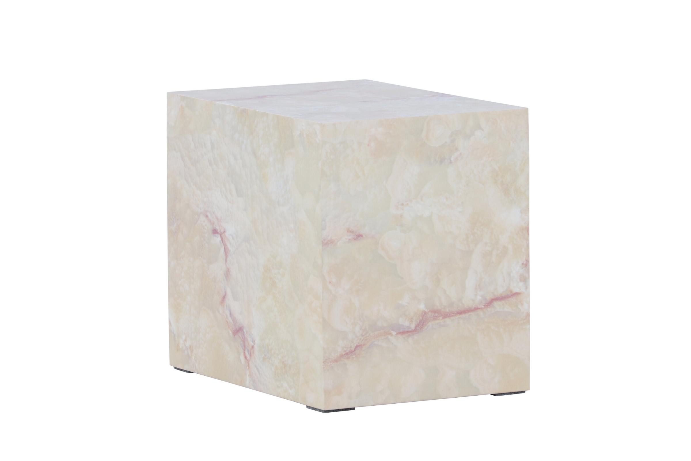 Venture Home Couchtisch York Beistelltisch weiß Nachttisch beige. (1-St)