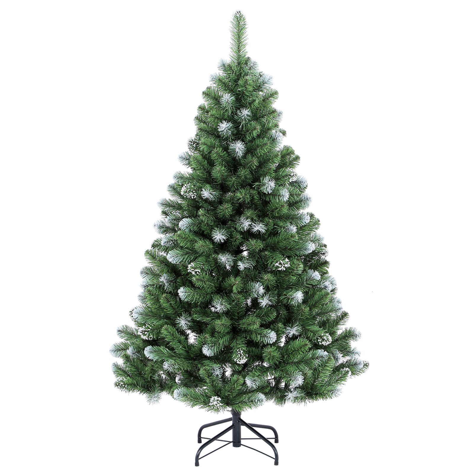 Salcar Künstlicher Weihnachtsbaum Künstlicher Tannenbaum mit Schnee 120/150/180/210 cm Christbaum, mit Automatisches Aufklappsystem, 150cm mit 389 Spitzen