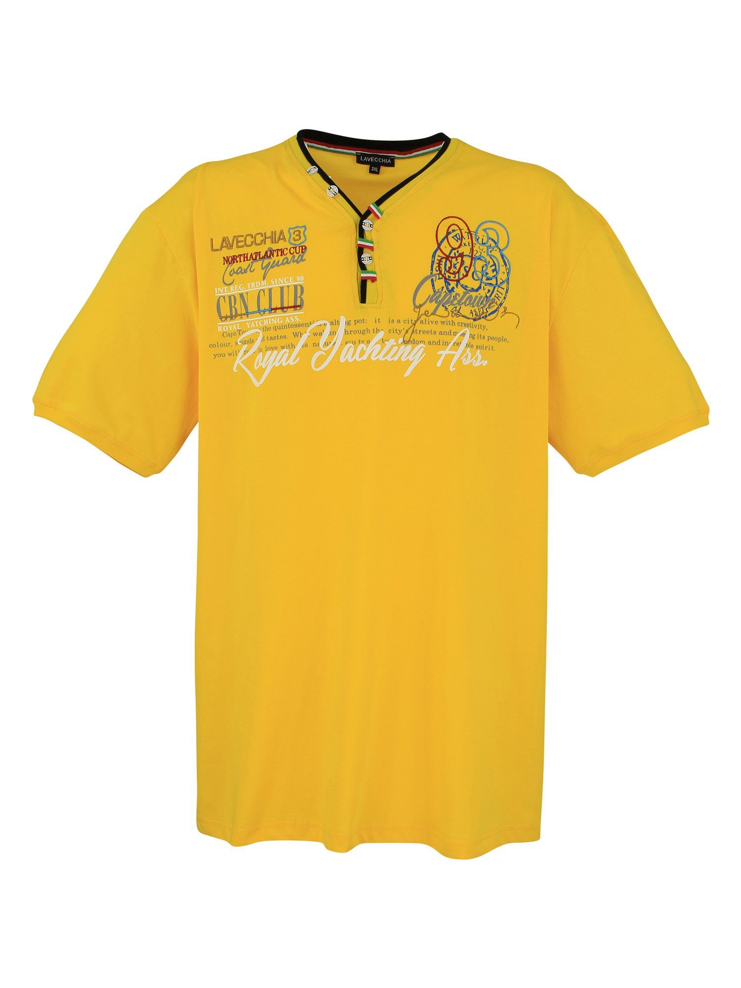 Lavecchia T-Shirt Übergrößen Herren V-Shirt LV-608 Herrenshirt V-Ausschnitt gelb