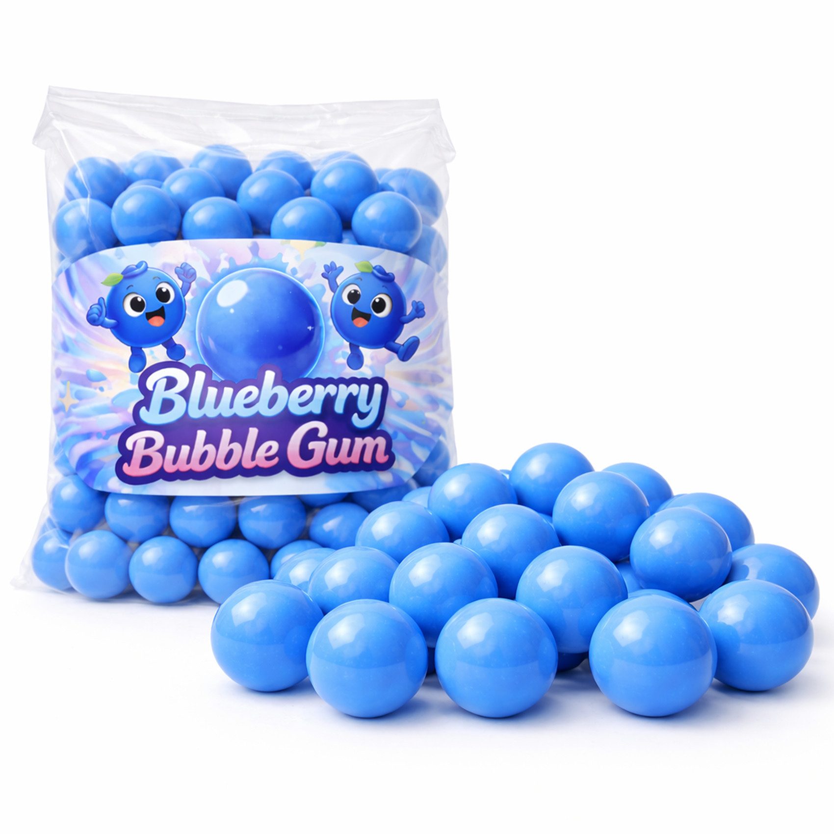 what the shop Süßigkeit Kaugummikugeln Blaubeere 1kg, 2kg oder 8kg – Bubble Gum Kugeln blau, Perfekt für Candy Bar & Automaten