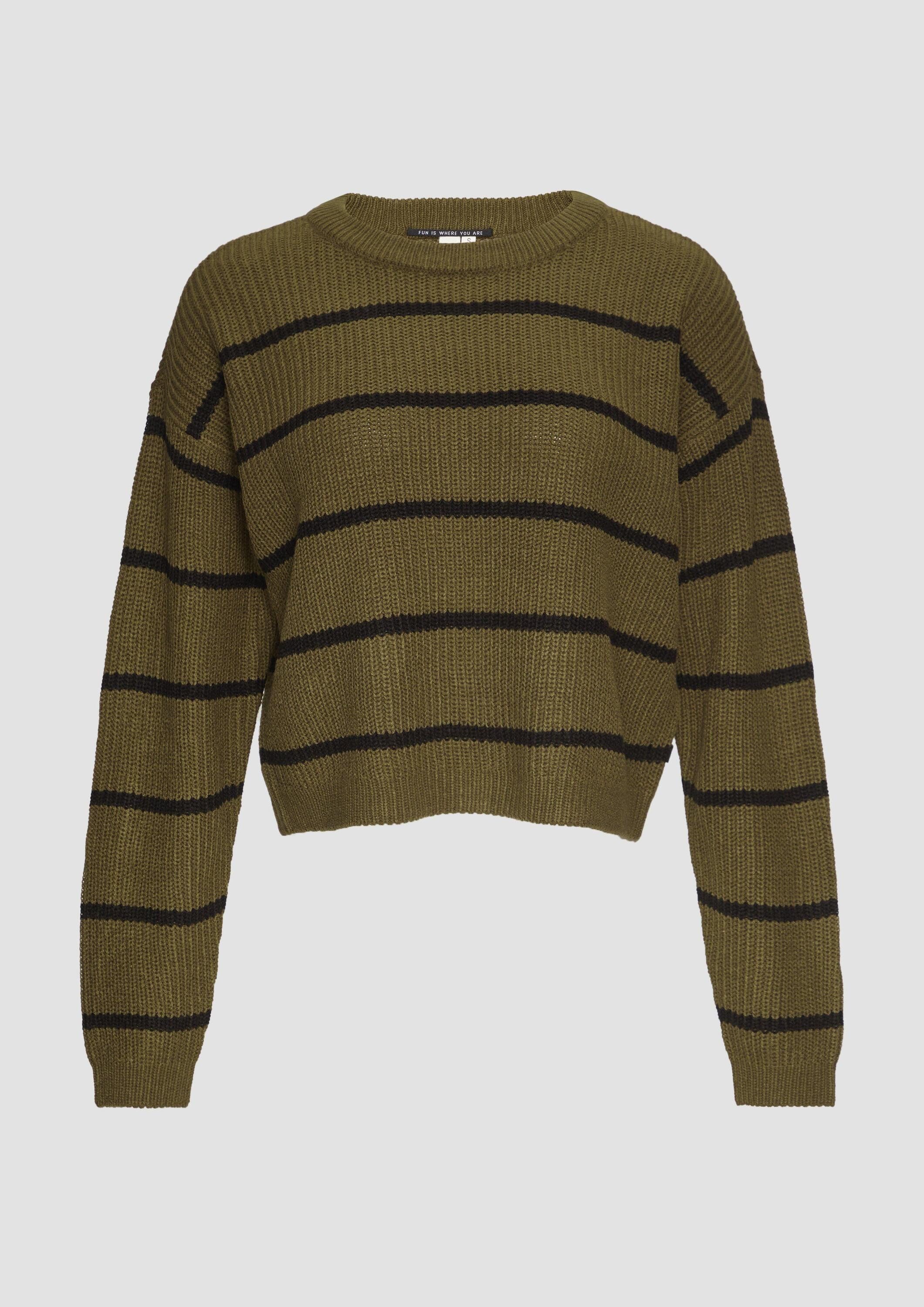 QS Longpullover Strickpullover Strickpullover mit Ringeln