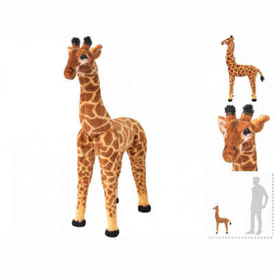 vidaXL Kuscheltier Stofftier Kuscheltier Plüschtier Giraffe Braun und Gelb XXL