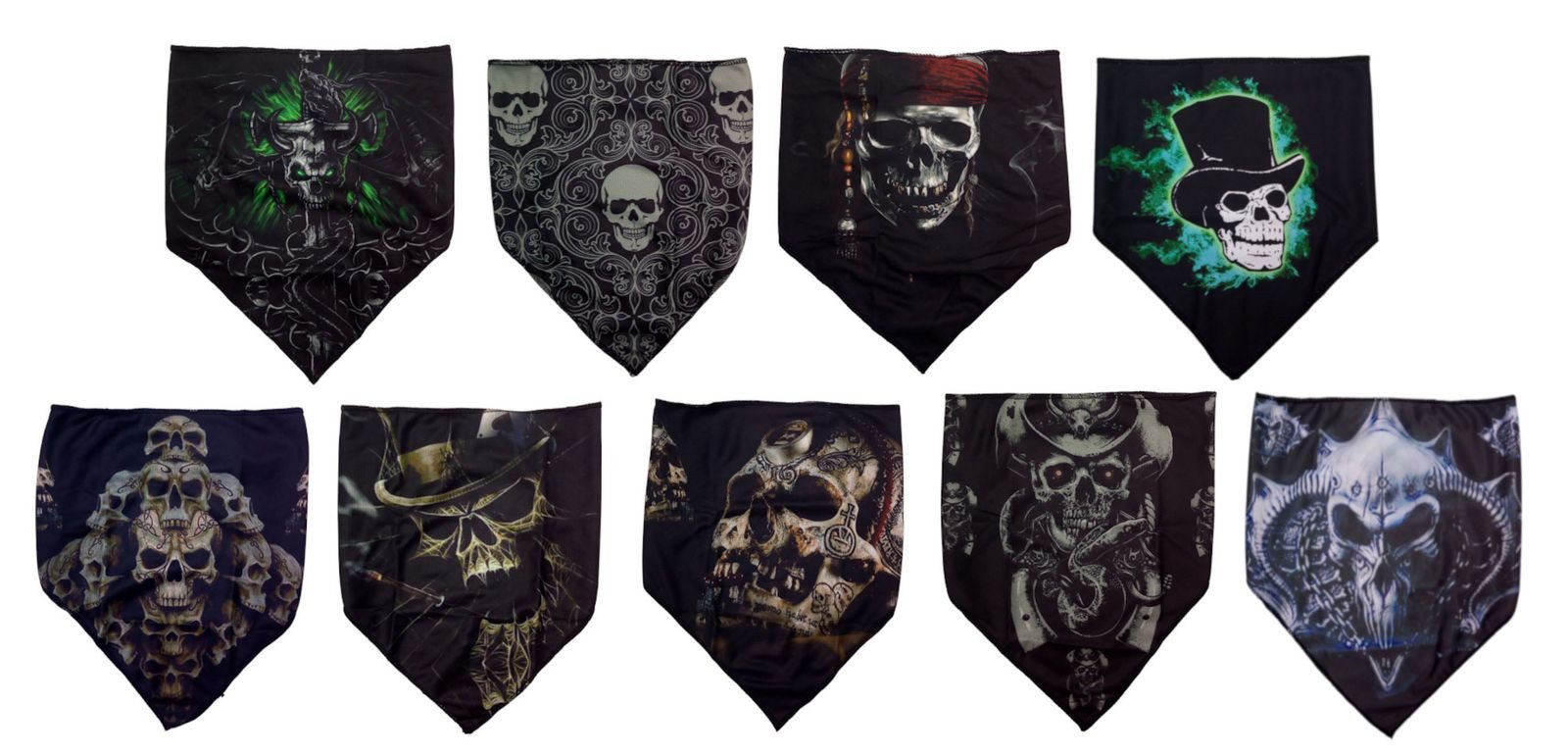 BURI Multifunktionstuch Multifunktionstuch Totenkopf Halstuch Mundtuch Dreieckstuch Kopftuch