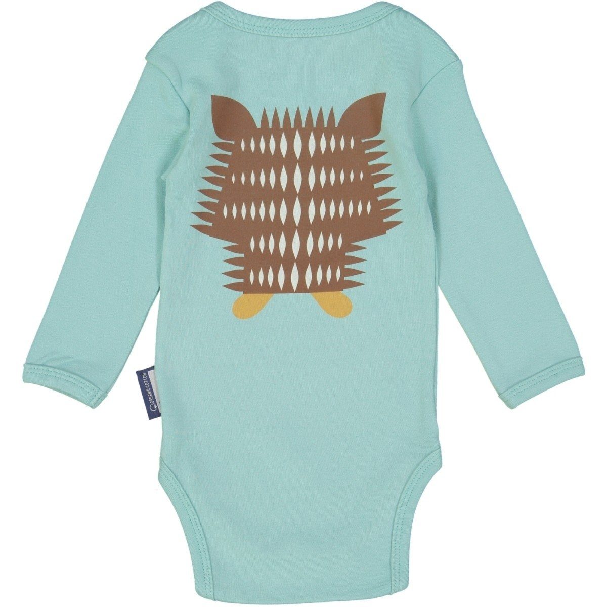 COQ EN PATE Langarmbody 9-12 langarm Monate mit 74 Igel + Mint Tiermotiven - farbenfroh Body Latz cm