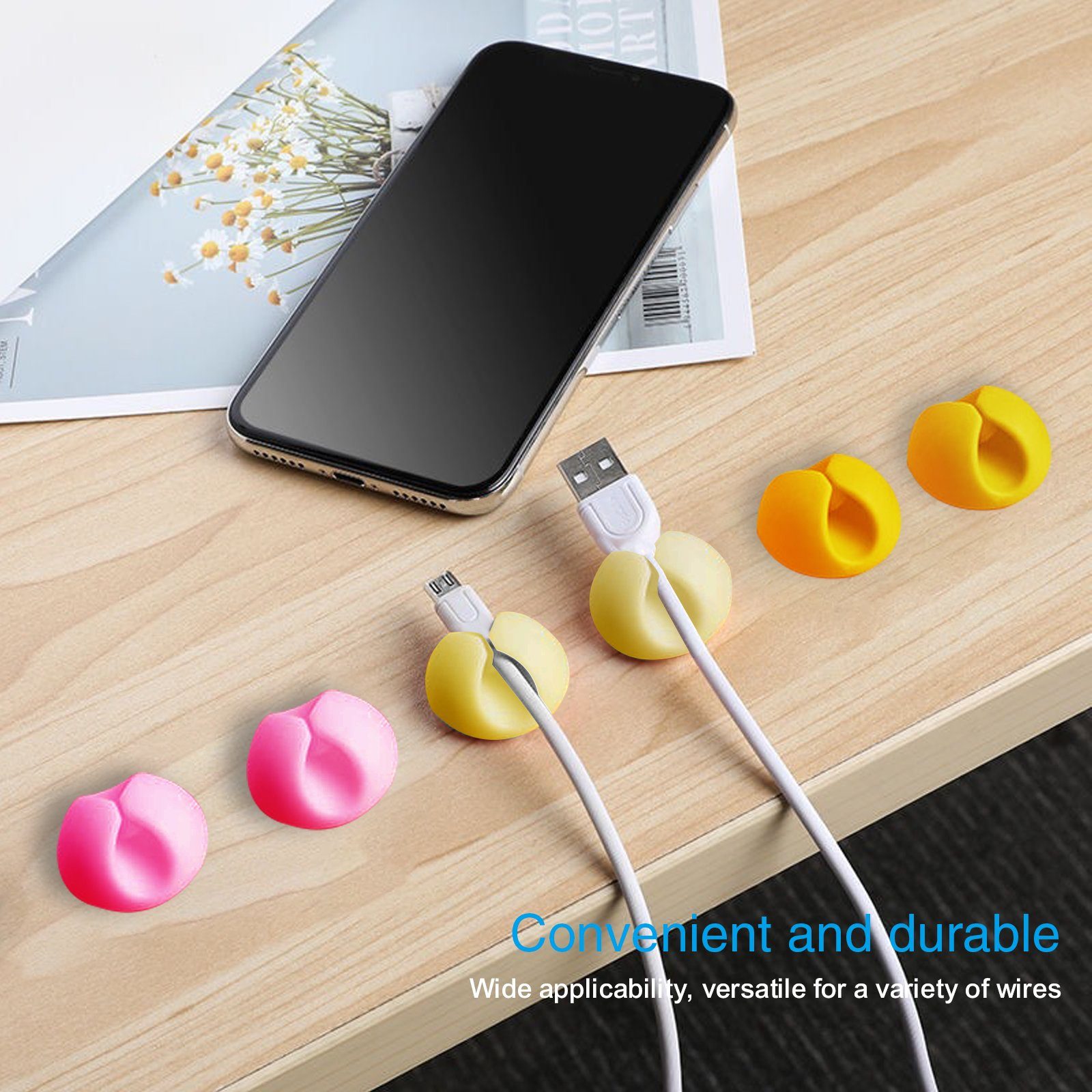 TPFNet Kabelführung CableDrop - Kabeldurchführung - Kabelclips - Kabelhalter (1-St., Kabelmanagement Cable Clip - Selbstklebend - Kabel Organizer Set), für Schr – Bild 4 von 5