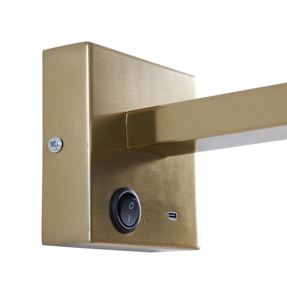 Qazqa LED Leselampe Rex, Smarte Leuchte, ohne Leuchtmittel, Extra-Warmweiß, QAZQA Lese­leuchte, gu10, gold, Metall, Modern