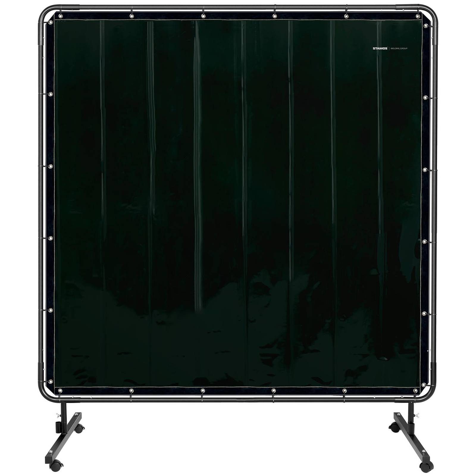 Stamos Welding Group Schutzwand Schweißschutzwand 174 x 174 cm Schweißvorhang Gestell Schweißerschutz, verschiedene Größen
