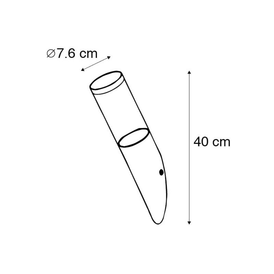 Qazqa Außen-Wandleuchte Rox, ohne Leuchtmittel, Kaltweiß, QAZQA Außen Wand­leuchte, e27, Stahl, Edelstahl, Modern