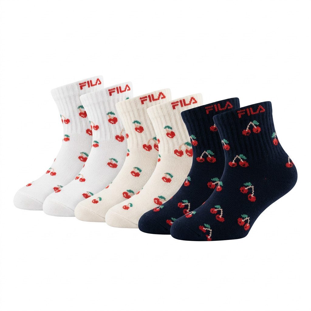 Fila Sneakersocken (6 Paar) Cotton-Mix, Cherry-Design