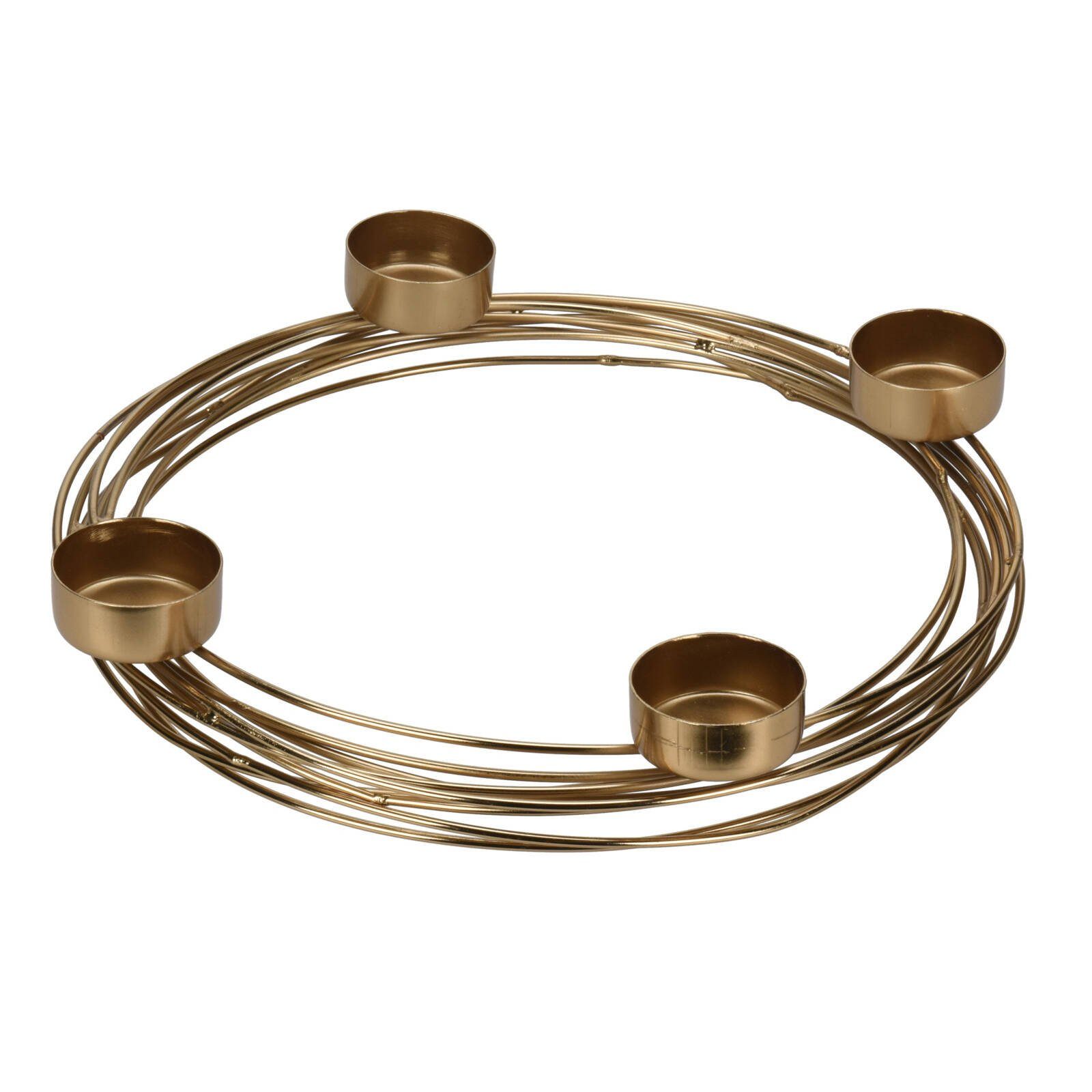 Home & styling collection Kerzenhalter Goldener Teelichthalter, Ø 28,5 cm (Kerzenhalter)