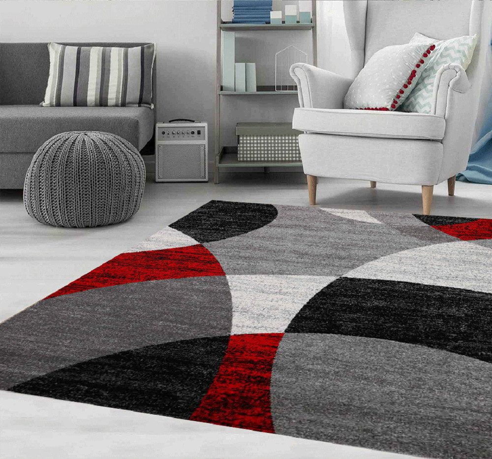 Vimoda Teppich Wohnzimmer Geometrische Kreismuster in günstig online kaufen