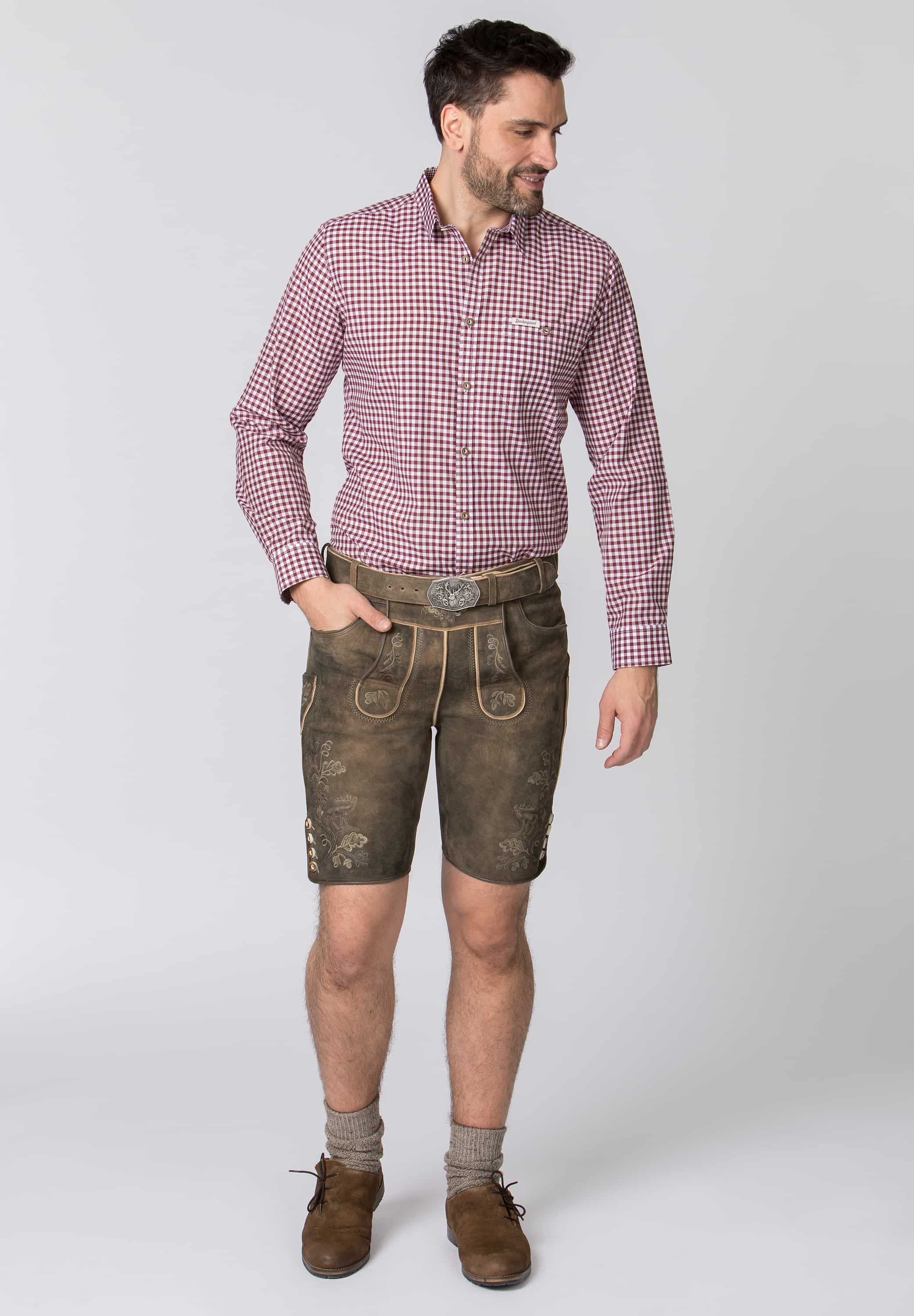 Original Stockerpoint GmbH Trachtenhemd Trachtenhemd Herren Bordeaux Comfort Fit Wiesn Kentkragen Trachtenmode (1-tlg)