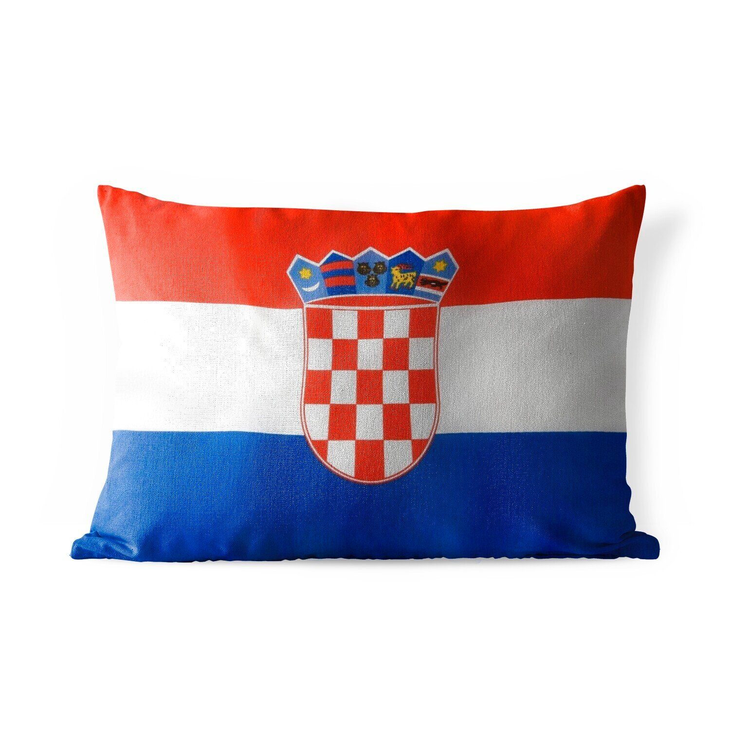 MuchoWow Dekokissen Foto der kroatischen Flagge, Outdoor-Dekorationskissen, Polyester, Dekokissenbezug, Kissenhülle