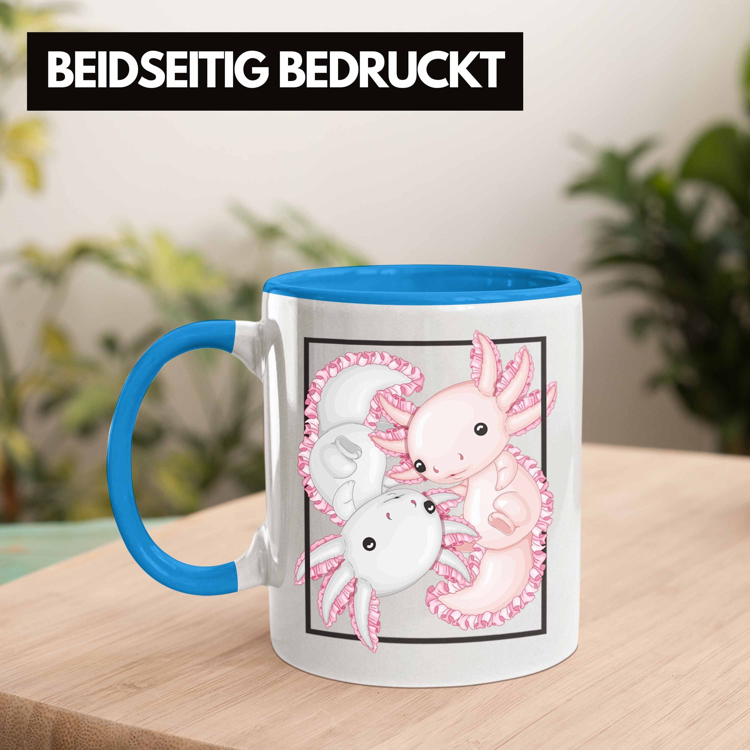 Schwanzlurch Blau Tasse Axolotl Geschenk Geschenkidee Trendation Tasse Besitzer