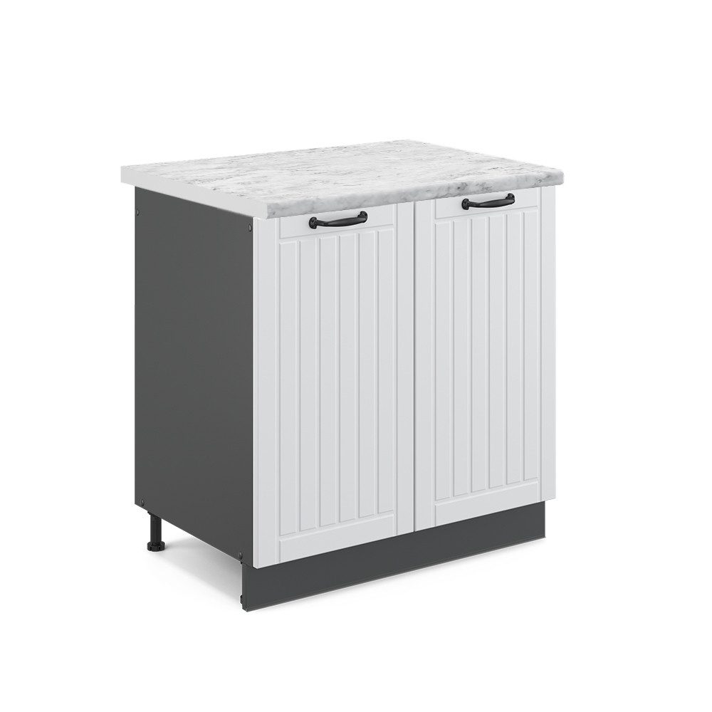 Vicco Spülenunterschrank Fame-Line, Weiß Landhaus/Anthrazit, 80 günstig online kaufen