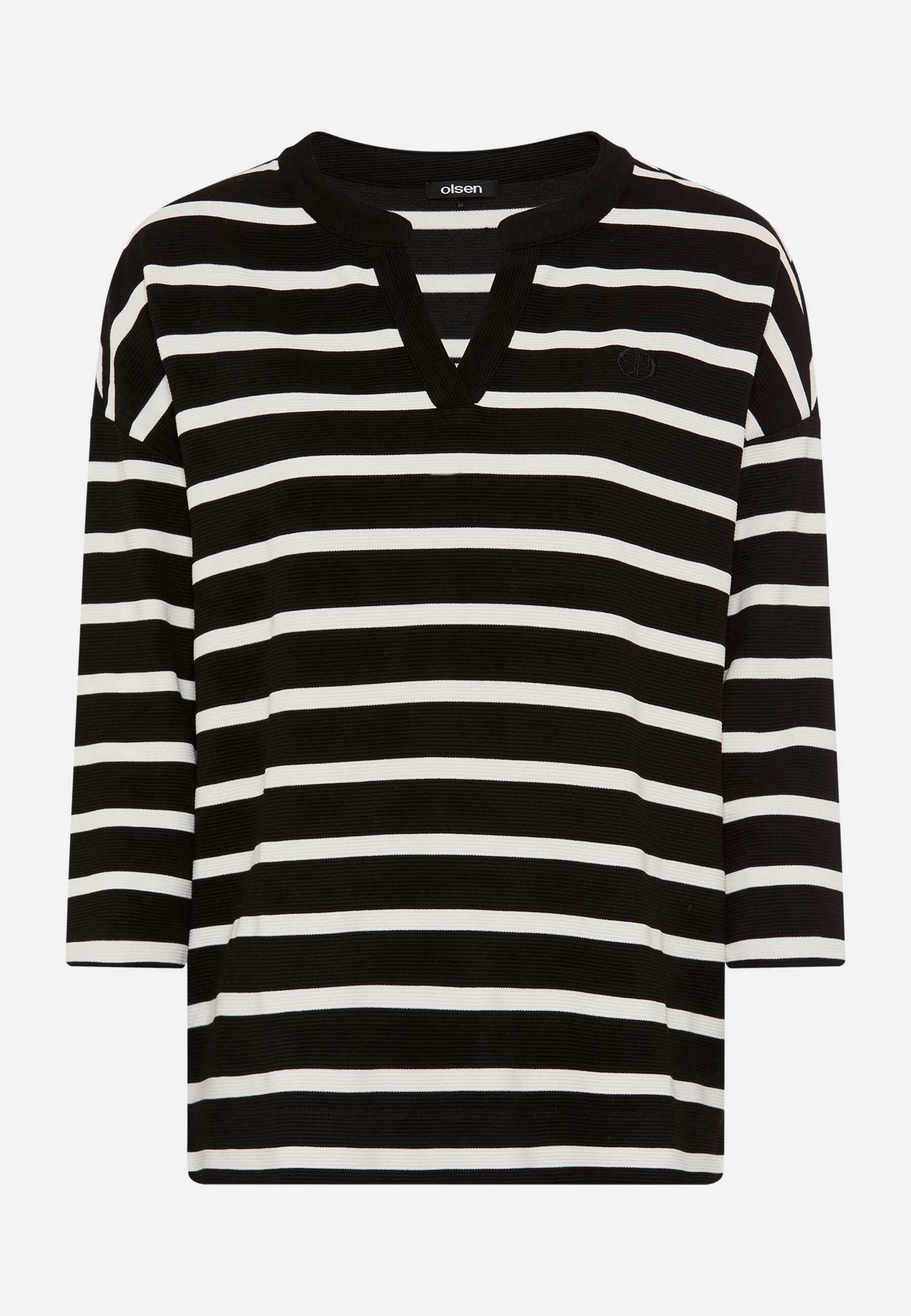 Olsen Sweatshirt Sweatshirt mit Tunikaausschnitt und 3/4-Ärmeln