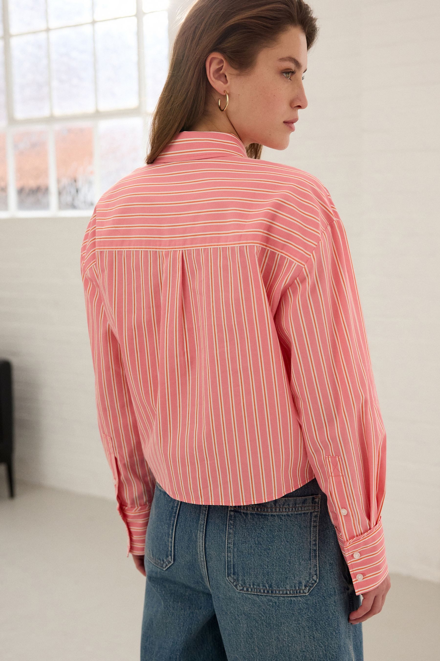 Next Langarmhemd Verkürztes Oversized Fit Langarmshirt günstig online kaufen