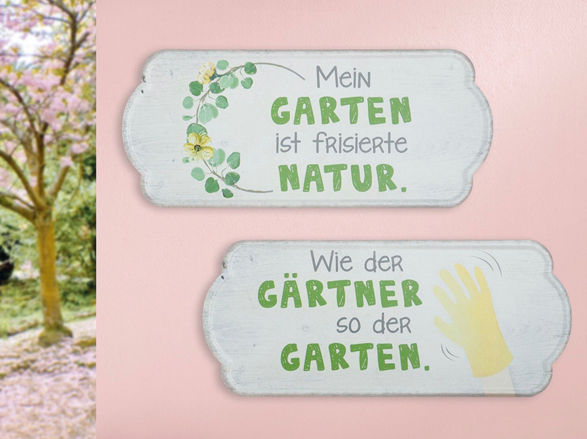 GILDE Wandbild, Garten, Vintage Retro Blechschild Modell WIE DER GaeRTNER SO DER GARTEN