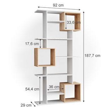 Vicco Raumteiler Cube, Weiß/Sonoma, 92 x 187.7 cm