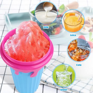 XDOVET Smoothie-Maker Slush Becher 500 ml DIY Slushy Maker mit Deckel und Strohhalmen, Summer Quick Maker Frozen Magic Cup für Kinder und Erwachsene