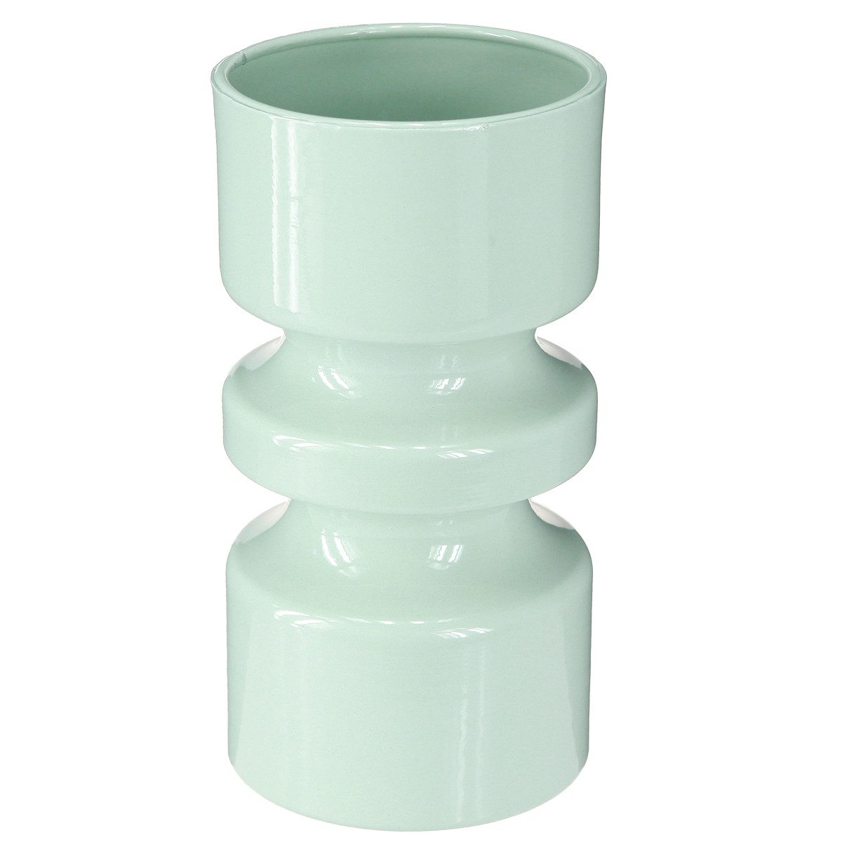 Übertopf Blumenvase Emaille Metall Mint Grün Ø9cm H17,5cm Deko