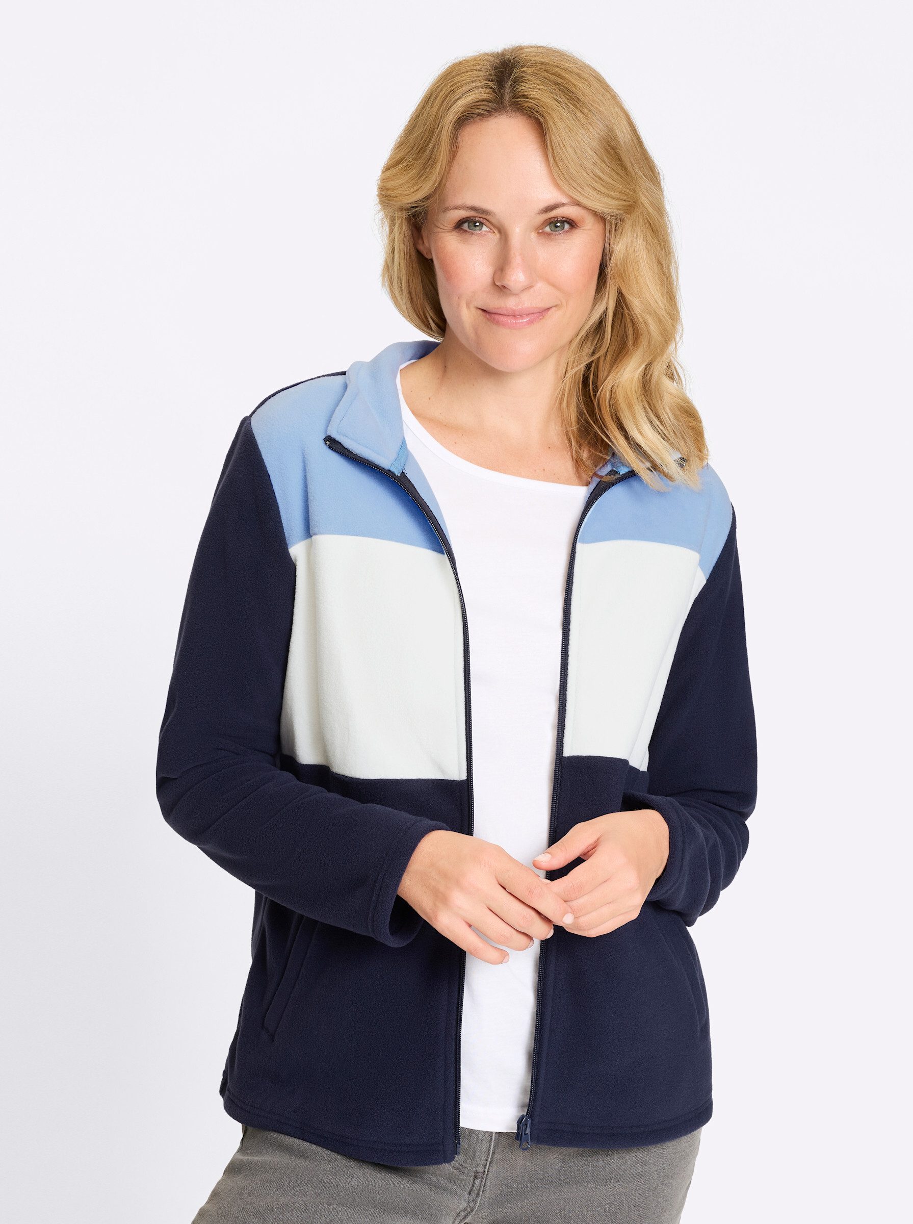 Sieh an! Shirtjacke Fleece-Jacke Langarm