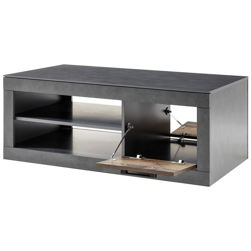 Lomadox Couchtisch BERLIN-61, Old Mix Dekor mit Matera grau 110/43/63 cm