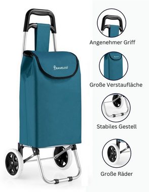 Cheffinger Einkaufstrolley 27L Einkauf Trolley Einkaufswagen Shopping Trolley Tasche Aluminium