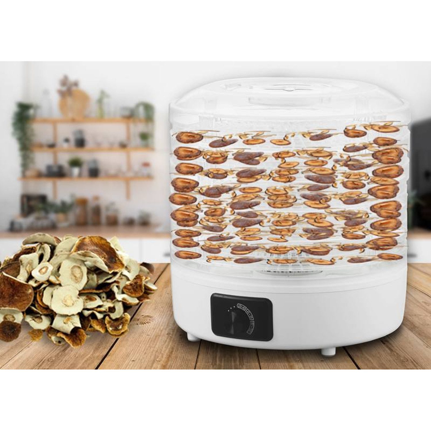 LTC Dörrautomat Gemüse-, Obst- und Pilztrockner 240W 5 Fächer 240 W, einstellbare Leistung, rutschfester Boden